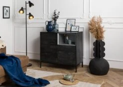 CHICAGO #208 Comò In Legno Di Mango - Oliato / Antracite 90x45x85 13 CHICAGO #208 Comò In Legno Di Mango - Oliato / Antracite 90x45x85 -Massivmoebel24 09 310 695 2008 3