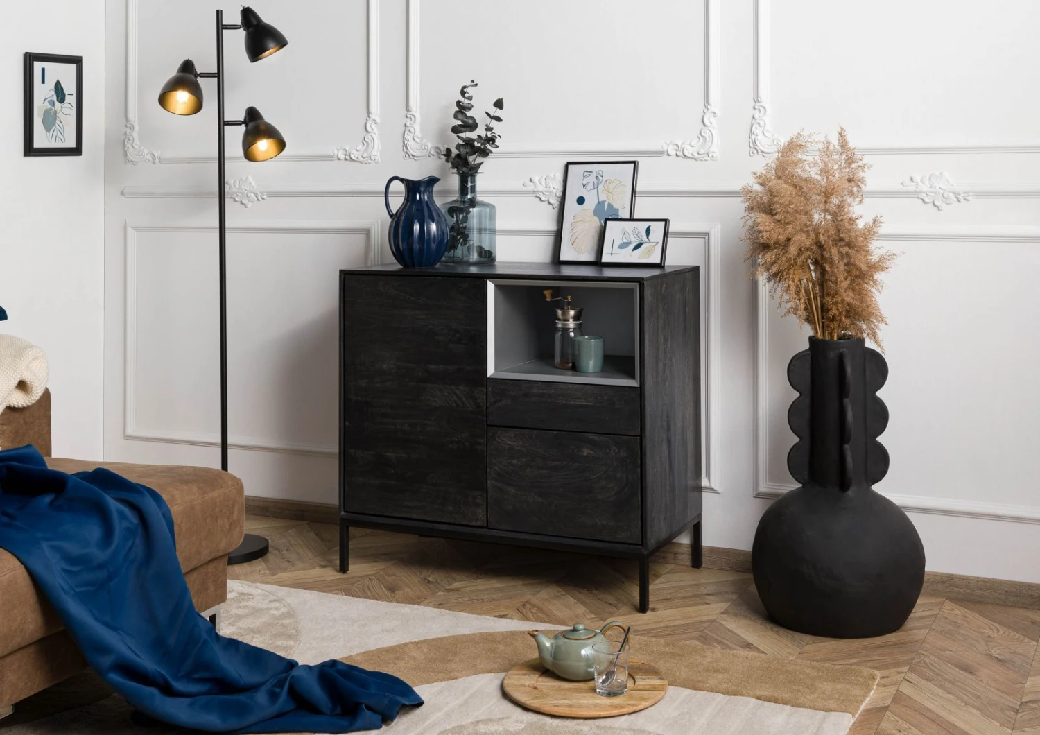 CHICAGO #208 Comò In Legno Di Mango - Oliato / Antracite 90x45x85 5 CHICAGO #208 Comò In Legno Di Mango - Oliato / Antracite 90x45x85 - immagine 3