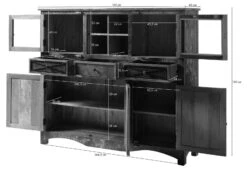 NATURE OF SPIRIT #139 Credenza In Legno Riciclato - Laccato / Multicolore 160x40x140 -Massivmoebel24 09 310 700 0039 08