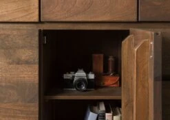 PURE MANGO #200 Vetrina In Legno Di Mango - Oliato / Marrone 166x48x145 -Massivmoebel24 09 310 724 2000 07