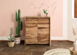 PURE SHEESHAM #201 Vetrinetta In Legno Di Sheesham - Laccato-sabbiato / Naturale 100x48x111