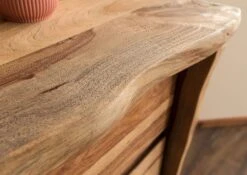 PURE SHEESHAM #201 Vetrinetta In Legno Di Sheesham - Laccato-sabbiato / Naturale 100x48x111 -Massivmoebel24 09 310 734 2001 05