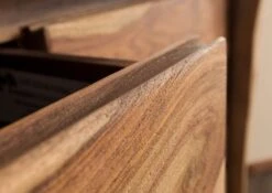 PURE SHEESHAM #201 Vetrinetta In Legno Di Sheesham - Laccato-sabbiato / Naturale 100x48x111 -Massivmoebel24 09 310 734 2001 07