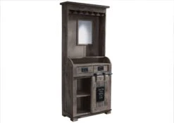 RAILWAY #241 Mobile Bar In Legno Di Mango - Laccato / Grigio 75x35x170 -Massivmoebel24 09 310 772 1032 9