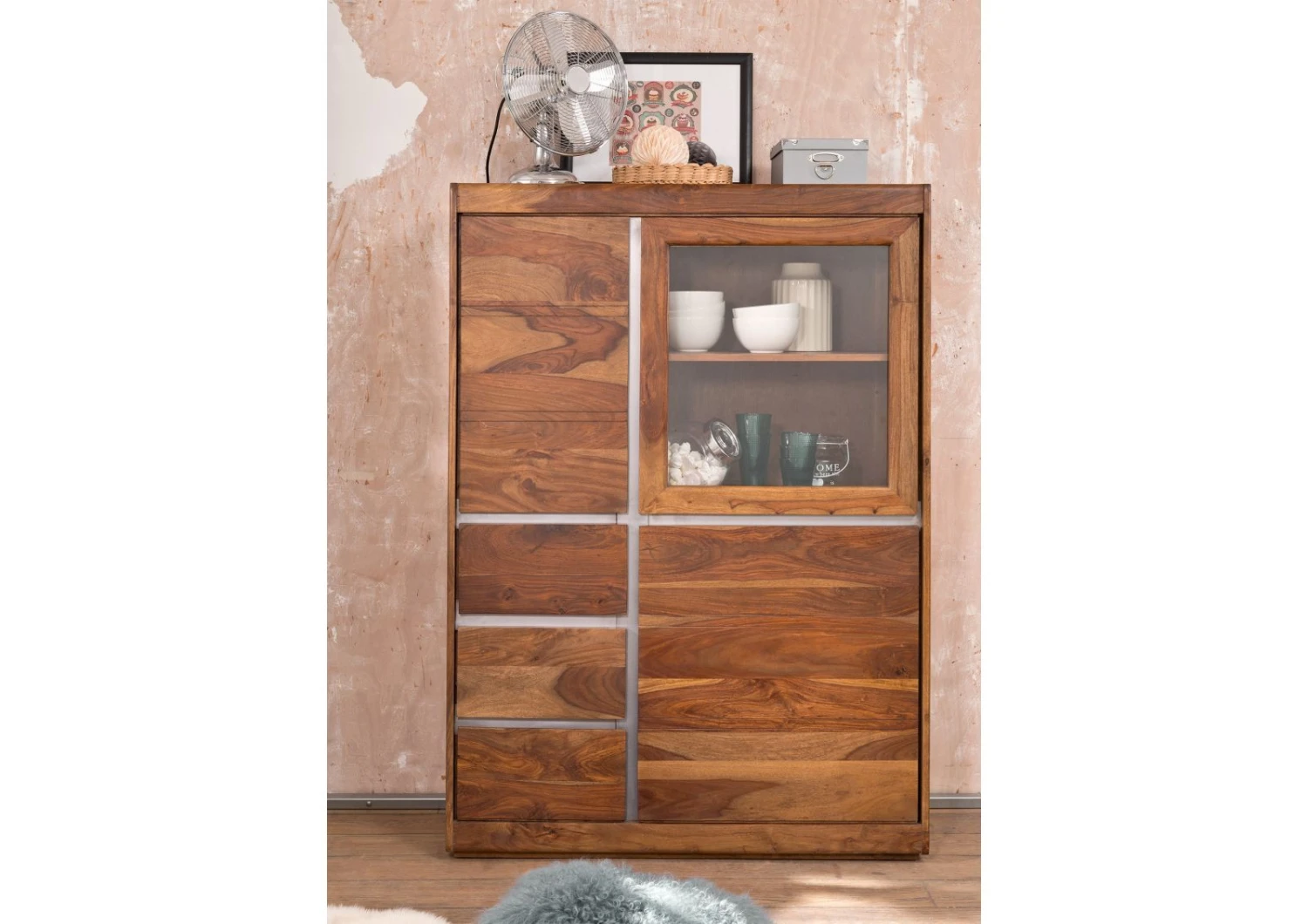 SYDNEY #125 Credenza In Legno Di Sheesham - Laccato / Noble Unique 102x40x147 5 SYDNEY #125 Credenza In Legno Di Sheesham - Laccato / Noble Unique 102x40x147 - immagine 3