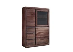 SYDNEY #225 Credenza In Legno Di Sheesham - Laccato / Smoked Oak 102x40x147 V -Massivmoebel24 09 310 778 0125 9