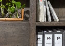 Scaffale In Legno Di Acacia 142x45x147 Grigio Scuro Laccato PURE ACACIA -Massivmoebel24 09 310 886 4010 6