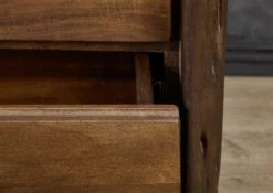 PURE ACACIA #803 Comò A Vetrina In Legno Di Acacia - Laccato / Marrone 131x45x147 -Massivmoebel24 09 310 886 8003 4