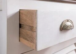 Credenza In Legno Di Mango 120x45x90 Laccato Bianco TOULOUSE #106 -Massivmoebel24 09 312 188 1006 06