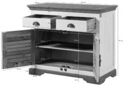 Credenza In Legno Di Mango 107x45x90 Laccato Bianco TOULOUSE #107 -Massivmoebel24 09 312 188 1007 08