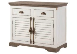 Credenza In Legno Di Mango 107x45x90 Laccato Bianco TOULOUSE #107 -Massivmoebel24 09 312 188 1007 09