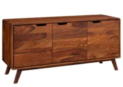 Credenza In Legno Di Sheesham / Palissandro 134x40x65 Noce Laccato MALMÖ 2 #106 -Massivmoebel24 09 312 220 0006 9