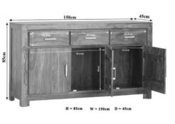 METRO LIFE #113 Credenza In Legno Di Sheesham - Laccato / Life honey 150x45x85 -Massivmoebel24 09 312 520 1013 8