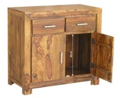 Credenza In Legno Di Sheesham / Palissandro 90x45x85 Miele Laccato METRO LIFE #130 -Massivmoebel24 09 312 520 1030 5