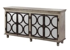 Credenza In Legno Di Mango 183x46x92 Grigio Scuro Laccato HERMITAGE #116 -Massivmoebel24 09 312 601 0610 9