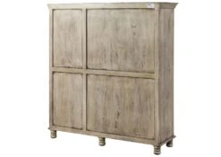 HERMITAGE #015 Vetrina In Legno Di Mango - Laccato / Grigio 150x45x160 -Massivmoebel24 09 312 601 0615 11