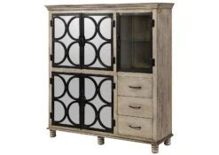 HERMITAGE #015 Vetrina In Legno Di Mango - Laccato / Grigio 150x45x160 -Massivmoebel24 09 312 601 0615 9