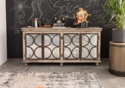Credenza In Legno Di Mango 183x46x92 Marrone Laccato HERMITAGE #110