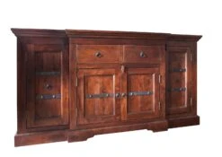 Credenza In Legno Di Acacia 160x45x85 Nougat Laccato OXFORD #902 -Massivmoebel24 09 312 620 9602 9