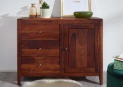 Credenza In Legno Di Sheesham / Palissandro 110x40x86 Noce Oliato BROOKLYN -Massivmoebel24 09 312 655 0021 3