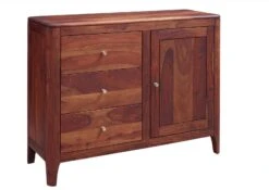Credenza In Legno Di Sheesham / Palissandro 110x40x86 Noce Oliato BROOKLYN -Massivmoebel24 09 312 655 0021 9