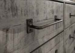 Credenza In Legno Di Mango 150x45x80 Grigio Scuro Laccato HEAVY INDUSTRY #118 -Massivmoebel24 09 312 677 0019 5