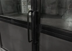 Credenza In Legno Di Mango 100x40x90 Grigio Scuro Laccato HEAVY INDUSTRY #127 -Massivmoebel24 09 312 677 0127 5