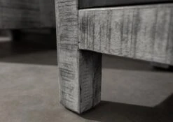 Credenza In Legno Di Mango 100x40x90 Grigio Scuro Laccato HEAVY INDUSTRY #127 -Massivmoebel24 09 312 677 0127 6