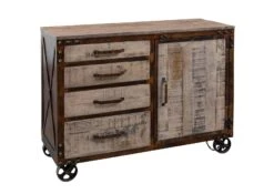 Credenza In Legno Di Mango 120x46x92 Marrone Laccato HEAVY INDUSTRY #225 -Massivmoebel24 09 312 677 0225 9