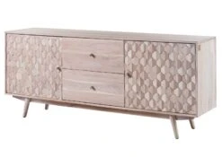 Credenza In Legno Di Acacia 180x42x75 Bianco Laccato MOSAYK #200 -Massivmoebel24 09 312 689 0200 9