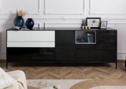 CHICAGO #206 Credenza In Legno Di Mango - Oliato / Antracite 240x45x85