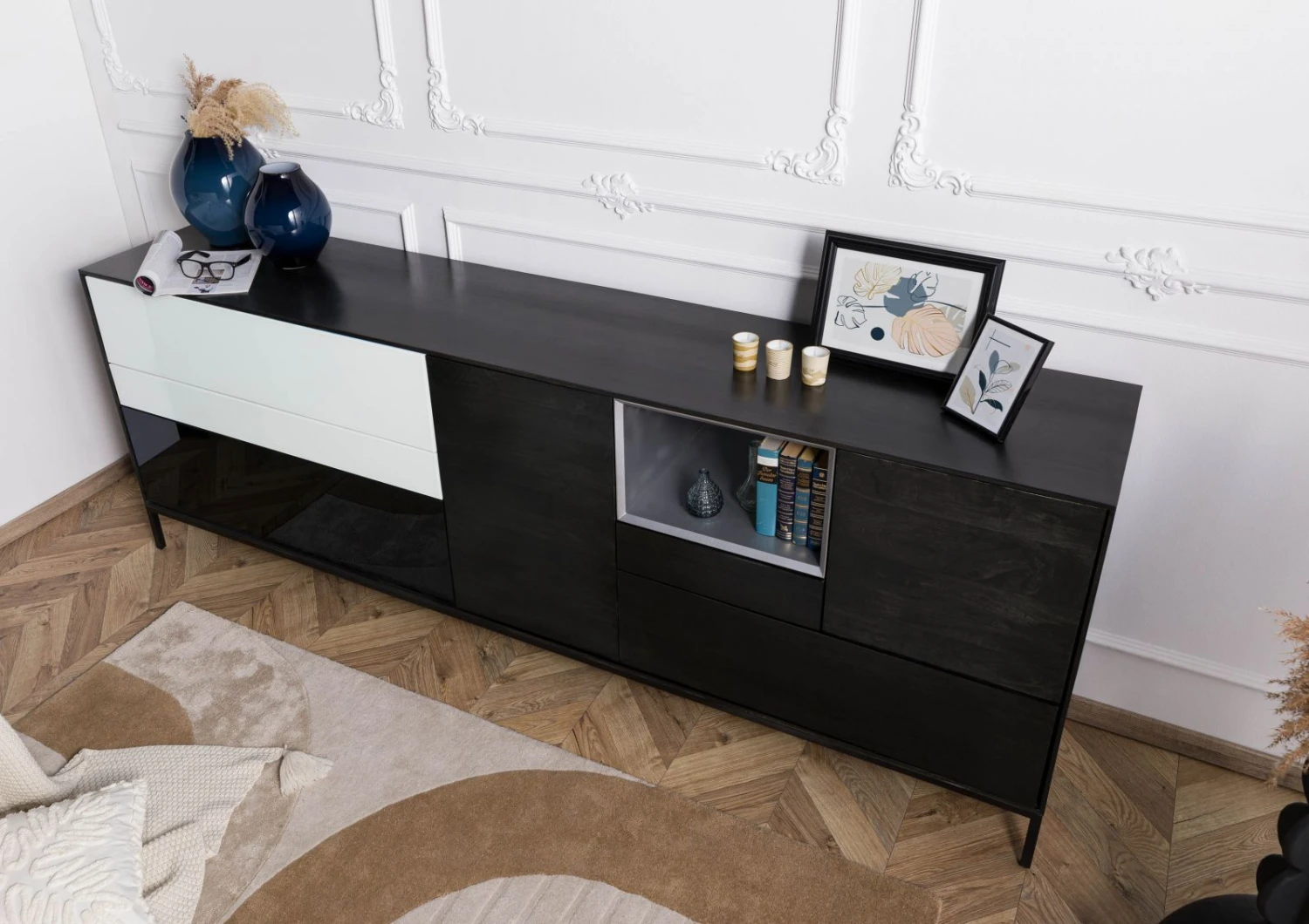 CHICAGO #206 Credenza In Legno Di Mango - Oliato / Antracite 240x45x85 4 CHICAGO #206 Credenza In Legno Di Mango - Oliato / Antracite 240x45x85 - immagine 2