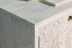 KASHMIR #108 Comò In Legno Di Mango - Oliato / Bianco 80x48x78 -Massivmoebel24 09 312 696 1008 7