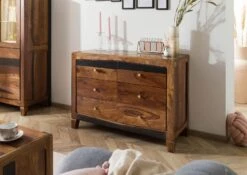 ANCONA #220 Credenza In Legno Di Sheesham - Laccato / Marrone Scuro 110x45x80 14 ANCONA #220 Credenza In Legno Di Sheesham - Laccato / Marrone Scuro 110x45x80 -Massivmoebel24 09 312 699 2020 03