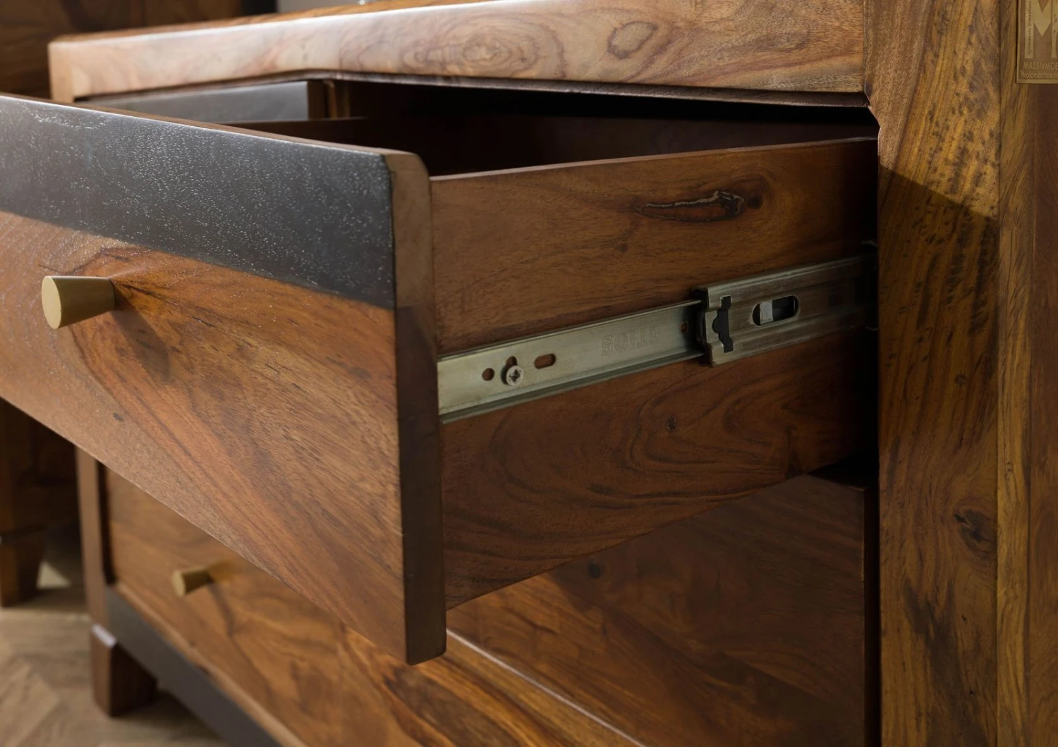 ANCONA #220 Credenza In Legno Di Sheesham - Laccato / Marrone Scuro 110x45x80 7 ANCONA #220 Credenza In Legno Di Sheesham - Laccato / Marrone Scuro 110x45x80 - immagine 5