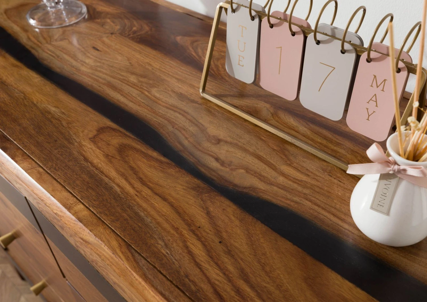 ANCONA #220 Credenza In Legno Di Sheesham - Laccato / Marrone Scuro 110x45x80 8 ANCONA #220 Credenza In Legno Di Sheesham - Laccato / Marrone Scuro 110x45x80 - immagine 6