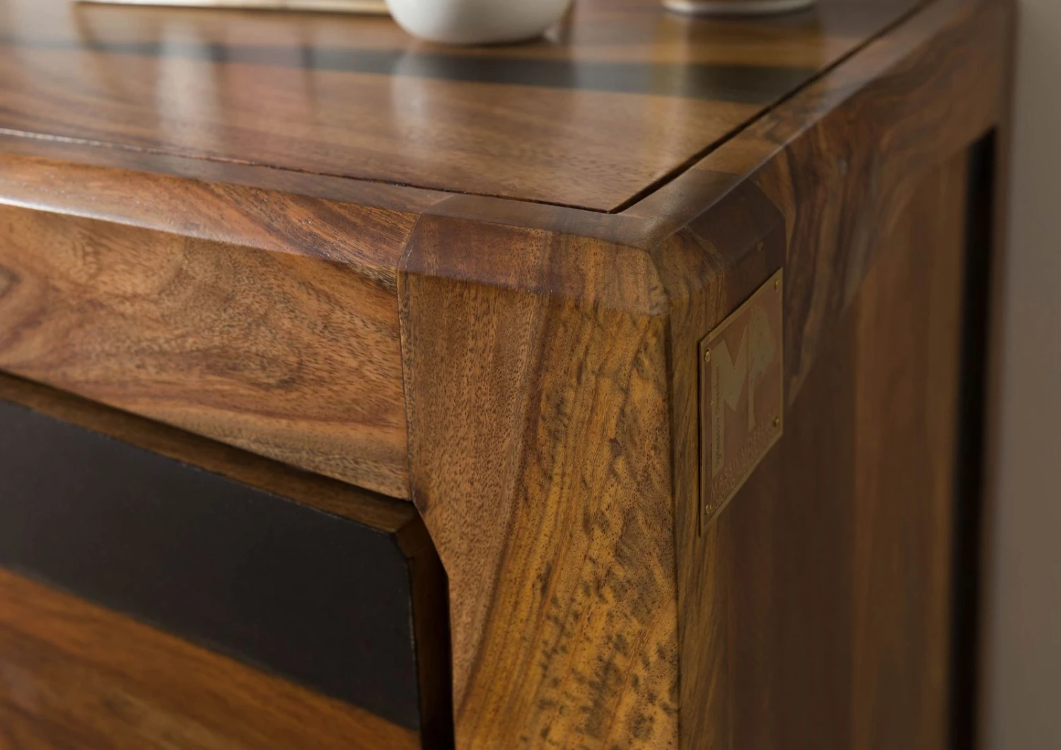 ANCONA #220 Credenza In Legno Di Sheesham - Laccato / Marrone Scuro 110x45x80 9 ANCONA #220 Credenza In Legno Di Sheesham - Laccato / Marrone Scuro 110x45x80 - immagine 7