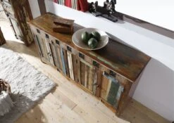 Credenza In Legno Di Legno Riciclato 178x42x88 Multicolore Laccato NATURE OF SPIRIT #40 -Massivmoebel24 09 312 700 5139 4