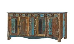 Credenza In Legno Di Legno Riciclato 178x42x88 Multicolore Laccato NATURE OF SPIRIT #40 -Massivmoebel24 09 312 700 5139 9
