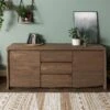 PURE MANGO #115 Credenza In Legno Di Mango - Oliato - Sabbiato / Marrone 185xx48x80