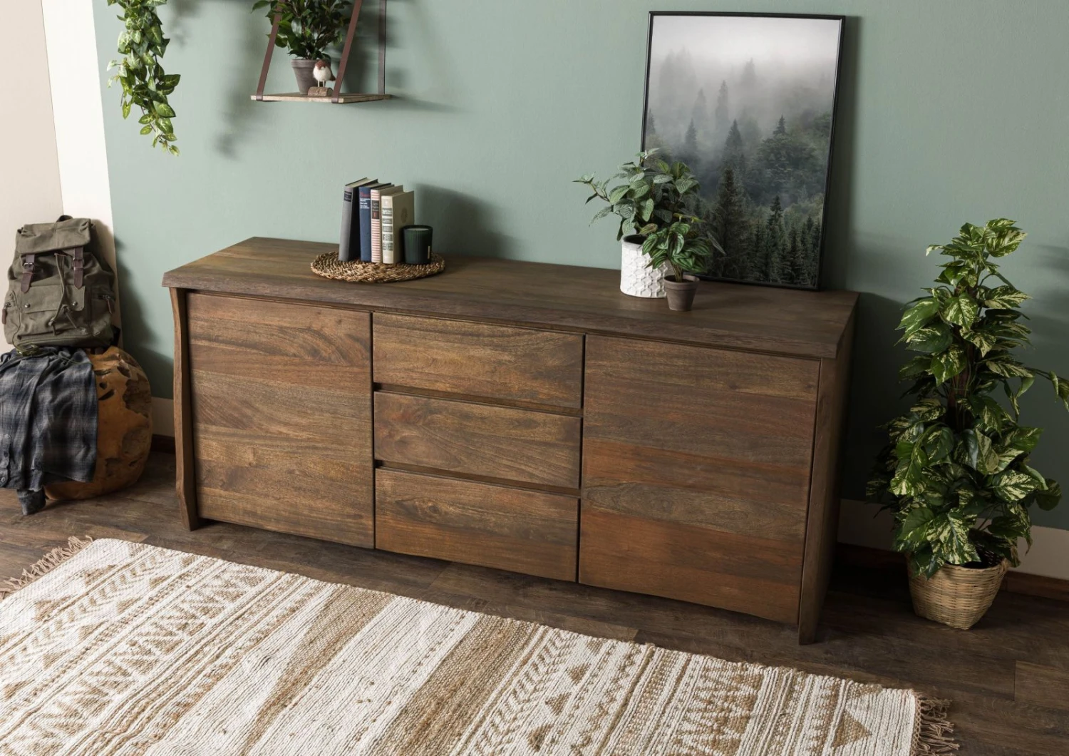 PURE MANGO #215 Credenza In Legno Di Mango - Oliato / Marrone 185x48x80 4 PURE MANGO #215 Credenza In Legno Di Mango - Oliato / Marrone 185x48x80 - immagine 2