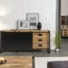 Credenza In Legno Di Mango 195x45x90 Oliato / Natur BLACKBURN #107 -Massivmoebel24 09 312 728 1007 01