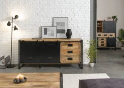 Credenza In Legno Di Mango 195x45x90 Oliato / Natur BLACKBURN #107