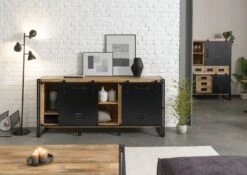 Credenza In Legno Di Mango 195x45x90 Oliato / Natur BLACKBURN #107 -Massivmoebel24 09 312 728 1007 04