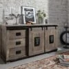 Credenza In Legno Di Mango 150x45x80 Grigio Scuro Laccato RAILWAY #200 -Massivmoebel24 09 312 772 1001 1