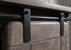 RAILWAY #240 Mobile Cantinetta In Legno Di Mango - Laccato / Grigio 80x40x82 -Massivmoebel24 09 312 772 1031 6