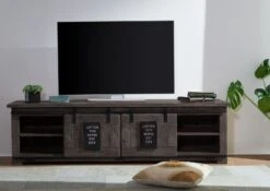 Mobile TV In Legno Di Mango 180x55x50 Grigio Scuro Laccato RAILWAY #246 12 Mobile TV In Legno Di Mango 180x55x50 Grigio Scuro Laccato RAILWAY #246 -Massivmoebel24 09 312 772 1036 4