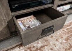 Mobile TV In Legno Di Mango 200x55x50 Grigio Scuro Laccato RAILWAY #251 14 Mobile TV In Legno Di Mango 200x55x50 Grigio Scuro Laccato RAILWAY #251 -Massivmoebel24 09 312 772 1038 5