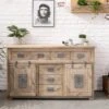 Credenza In Legno Di Mango 150x45x90 Sbiancato Laccato RAILWAY #319 2 Credenza In Legno Di Mango 150x45x90 Sbiancato Laccato RAILWAY #319 -Massivmoebel24 09 312 772 2017 3