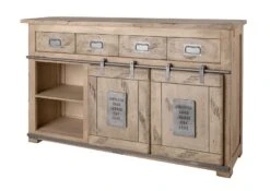 Credenza In Legno Di Mango 150x45x90 Sbiancato Laccato RAILWAY #319 -Massivmoebel24 09 312 772 2017 9